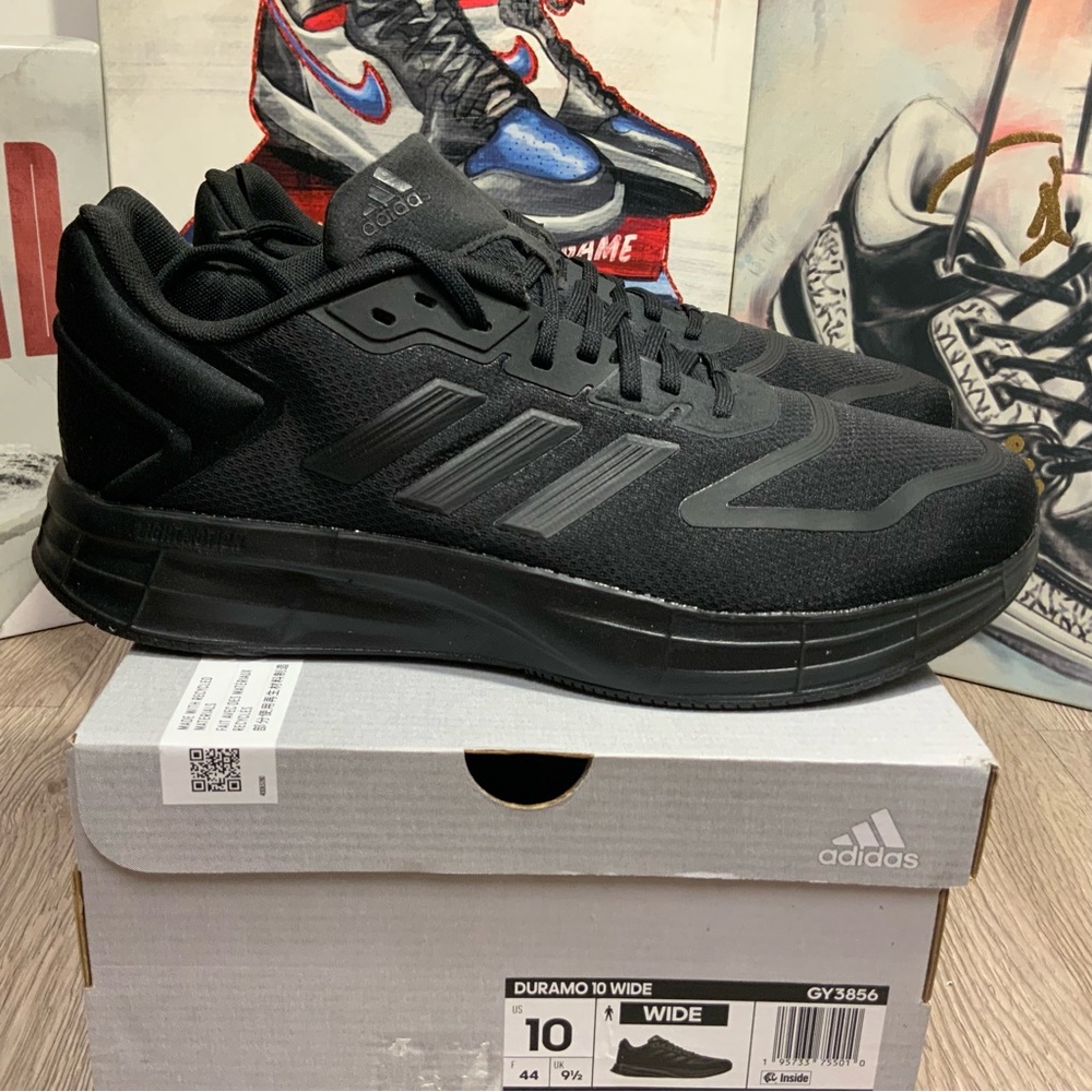 Men Adidas Duramo Athletic/Running Shoes Black GY3856 Size 9 Wide - Picture 2 of 12